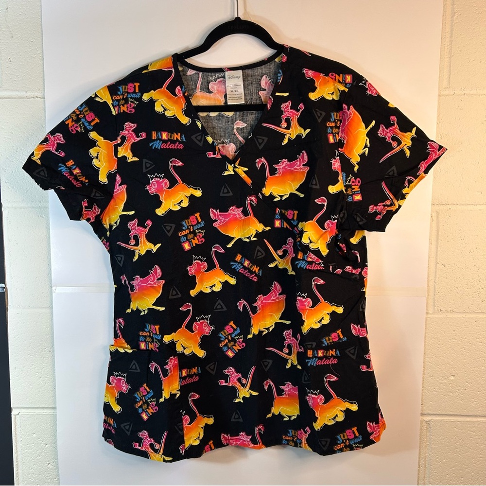 Disney Women's Top - Black with Multicolor Dinosaurs